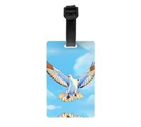 Seagulls in Flight Travel Printed PVC Luggage Tag Anti Lost Label with Removable Wristband Portable Bag Accessory