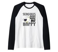 Seagulls Make Me Happy You Not So Much Funny Seagull Raglan Baseball Tee