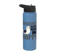 Seagulls Make Me Happy You Not So Much Funny Seagull Stainless Steel Insulated Water Bottle