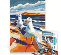 Seagulls on A Beach 1000 Piece Jigsaw Puzzle for Adults Smart Reason Toy Home Enjoy Sharp Edge Santa Wish Item (50x75cm)