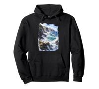 Seagulls Over Wild Ocean Cliffs Pullover Hoodie
