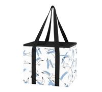 Seagulls Sky White pattern Reusable Foldable Grocery Tote Bag Heavy Duty Shopping Storage Bag with Reinforced Handles for Shopping Car Trunk
