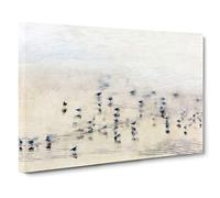 Seagulls Upon the Beach Canvas Print | Gallery Wrapped 30mm Frame Wall Art | 30x20 inches | Ready to Hang | Coastal Seascape Picture | Living Room Bedroom Lounge Office