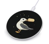 Seagulls With A Cracker Fast Portable Charger Round Phone Charging Pad 10W for Travel Work