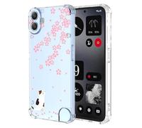 SEAHAI Case for CMF Phone 1, Ultra Thin Soft Silicone Clear Back TPU Bumper Shockproof Cover Fashion Flowers Graphic Colorful Skin Slim Case - Sakura cat