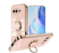 SEAHAI Case for Google Pixel 9A, Ultra Thin TPU Bumper Shockproof Soft Cover Electroplating Phnom Penh Design Silicone Skin Slim Case with 360 Degree Ring Kickstand, Pink