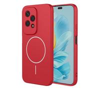 SEAHAI Case for HONOR 200 Lite 5G with Magnet Adsorption Function, Ultra Thin Silky-Soft Touch Soft Liquid Silicone TPU Bumper Fashion Shockproof Airbag Cover - Red