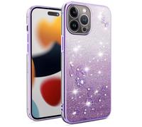 SEAHAI Case for HONOR 600 Lite 5G, Cute Floral Flower Pattern Gradient Color Shining Clear Fashion Slim Soft Silicone TPU Bumper Ultra Thin Shockproof Girls Cover - Purple
