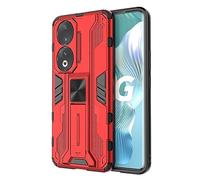 SEAHAI Case for HONOR 90 5G, Ultra-thin Protective Silicone TPU Shockproof Hybrid Hard PC Phone Cover, with Foldable Hidden Form Bracket - Red