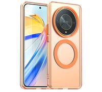 SEAHAI Case for HONOR Magic 6 Lite 5G / HONOR X9b with Magnet Adsorption Function, Ultra Thin Hard Translucent PC Matte Back Soft TPU Bumper Silicone Hybrid Shockproof Cover, Orange