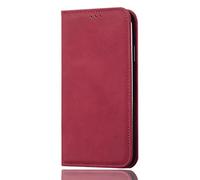 SEAHAI Case for HONOR Magic 7 Lite 5G Leather PU Wallet Folio Stand Case, Ultra-thin Shockproof Cover Kickstand with Credit Card Slots TPU Shell Magnetic Close - Red