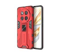 SEAHAI Case for HONOR Magic 7 Lite 5G, Ultra-thin Protective Silicone TPU Shockproof Hybrid Hard PC Phone Cover, with Foldable Hidden Form Bracket - Red