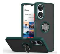 SEAHAI Case for HONOR X7 4G, Ultra Thin Hard Translucent PC Matte Back Soft TPU Silicone Dual Layer Hybrid Shockproof Cover, with Ring Holder Kickstand, Dark green