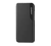 SEAHAI Case for Honor X7b / Honor 90 Smart, Flip Clear View Translucent Standing Cover Stylish Soft Silicone Bookstyle Ultra Slim Full Protective Shockproof Case with Kickstand - Black