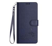 SEAHAI Case for HONOR X7c / HONOR 200 Smart 5G, Cute Cat Pattern Premium PU Leather Wallet Shockproof Flip Cover with Kickstand/Credit Card Slots/RFID Blocking/Magnetic Close, Blue