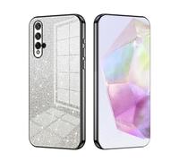 SEAHAI Case for Huawei Nova 5T / Honor 20, Ultra Thin Transparent Gradient Color Shining Pattern Card Plating Design Shockproof TPU Bumper Soft Silicone Fashion Cover - Black