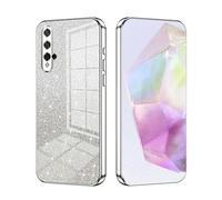 SEAHAI Case for Huawei Nova 5T / Honor 20, Ultra Thin Transparent Gradient Color Shining Pattern Card Plating Design Shockproof TPU Bumper Soft Silicone Fashion Cover - Silver