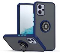 SEAHAI Case for Motorola Edge 40, Ultra Thin Hard Translucent PC Matte Back Soft TPU Silicone Dual Layer Hybrid Shockproof Cover, with Ring Holder Kickstand, Royal blue