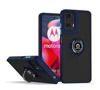 SEAHAI Case for Motorola Edge 50 Fusion, Ultra Thin Hard Translucent PC Matte Back Soft TPU Silicone Dual Layer Hybrid Shockproof Cover, with Ring Holder Kickstand, Royal blue