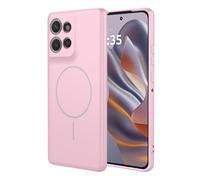 SEAHAI Case for Motorola Edge 50 Neo/ThinkPhone 25 with Magnet Adsorption Function, Ultra Thin Silky-Soft Touch Soft Liquid Silicone TPU Bumper Fashion Shockproof Airbag Cover - Pink