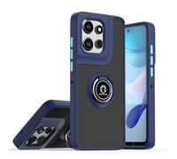 SEAHAI Case for Motorola Edge 50 Neo, Ultra Thin Hard Translucent PC Matte Back Soft TPU Silicone Dual Layer Hybrid Shockproof Cover, with Ring Holder Kickstand, Royal blue