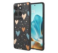 SEAHAI Case for Motorola Edge 60 Fusion/Edge 60 5G, Ultra Thin Silky Soft Touch Liquid Silicone Cover with Cute Flowers and Animal Patterns, Shockproof TPU Bumper Stylish Case - Black S04