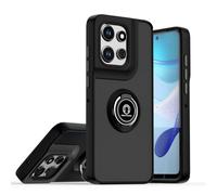 SEAHAI Case for Motorola Edge 60 Neo/Edge 50 Neo/ThinkPhone 25, Ultra Thin Hard Translucent PC Matte Back Soft TPU Silicone Dual Layer Hybrid Shockproof Cover, with Ring Holder Kickstand, Black