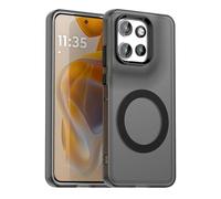 SEAHAI Case for Motorola Edge 60 Neo/Edge 50 Neo/ThinkPhone 25 with Magnet Adsorption Function, Ultra Thin Hard Translucent PC Matte Back Soft TPU Bumper Silicone Hybrid Shockproof Cover, Black