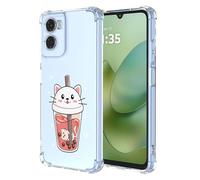 SEAHAI Case for Motorola Moto G06/MOTO G06 Power, Ultra Thin Soft Silicone Clear Back TPU Bumper Shockproof Cover Fashion Flowers Graphic Colorful Skin Slim Case - Kitten teacup