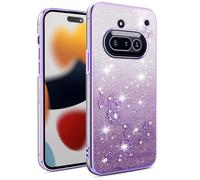 SEAHAI Case for Nothing Phone (3a), Cute Floral Flower Pattern Gradient Color Shining Clear Fashion Slim Soft Silicone TPU Bumper Ultra Thin Shockproof Girls Cover - Purple