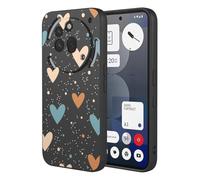 SEAHAI Case for Nothing Phone (3a) Pro, Ultra Thin Silky Soft Touch Liquid Silicone Cover with Cute Flowers and Animal Patterns, Shockproof TPU Bumper Stylish Case - Black S04