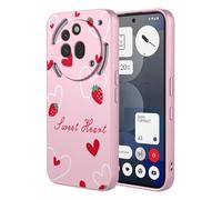 SEAHAI Case for Nothing Phone (3a) Pro, Ultra Thin Silky Soft Touch Liquid Silicone Cover with Cute Flowers and Animal Patterns, Shockproof TPU Bumper Stylish Case - Pink S07