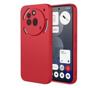SEAHAI Case for Nothing Phone (3a) Pro, Ultra Thin Silky-Soft Touch Soft Liquid Silicone Phone Cover with Shockproof Airbag Design, Premium TPU Bumper Fashion Case - Red