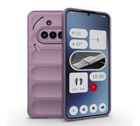 SEAHAI Case for Nothing Phone (3a), Sturdy Shockproof Case Soft Silicone Airbag Design Rubber Cover Heavy Duty Protection Ultra Thin Cover - Light Purple