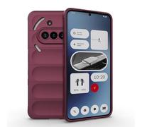 SEAHAI Case for Nothing Phone (3a), Sturdy Shockproof Case Soft Silicone Airbag Design Rubber Cover Heavy Duty Protection Ultra Thin Cover - Dark Purple