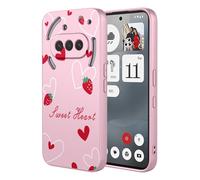 SEAHAI Case for Nothing Phone (3a), Ultra Thin Silky Soft Touch Liquid Silicone Cover with Cute Flowers and Animal Patterns, Shockproof TPU Bumper Stylish Case - Pink S07