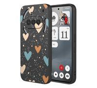 SEAHAI Case for Nothing Phone (3a), Ultra Thin Silky Soft Touch Liquid Silicone Cover with Cute Flowers and Animal Patterns, Shockproof TPU Bumper Stylish Case - Black S04