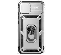 SEAHAI Case for OnePlus Nord CE 3 Lite 5G, Heavy Duty Hard Tough Silicone TPU Dual Layer Hybrid Shockproof Cover, with Slide Camera Cover and Ring Kickstand - Silver