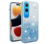 SEAHAI Case for OnePlus Nord CE 4 Lite 5G, Cute Floral Flower Pattern Gradient Color Shining Clear Fashion Slim Soft Silicone TPU Bumper Ultra Thin Shockproof Girls Cover - Blue