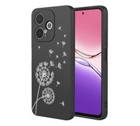 SEAHAI Case for OPPO A5 Pro 5G/4G, Ultra Thin Silky Soft Touch Liquid Silicone Cover with Cute Flowers and Animal Patterns, Shockproof TPU Bumper Stylish Case - Black S03