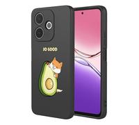 SEAHAI Case for OPPO A5 Pro 5G/4G, Ultra Thin Silky Soft Touch Liquid Silicone Cover with Cute Flowers and Animal Patterns, Shockproof TPU Bumper Stylish Case - Black S06