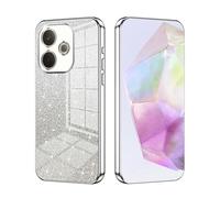 SEAHAI Case for OPPO A5 Pro 5G/4G, Ultra Thin Transparent Gradient Color Shining Pattern Card Plating Design Shockproof TPU Bumper Soft Silicone Fashion Cover - Silver