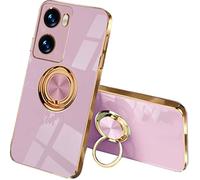 SEAHAI Case for OPPO A57s / OPPO A57 4G, Ultra Thin TPU Bumper Shockproof Soft Cover Electroplating Phnom Penh Design Silicone Skin Slim Case with 360 Degree Ring Kickstand, Purple