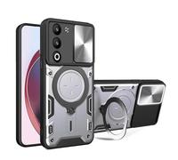 SEAHAI Case for OPPO A5M / OPPO A5 5G/4G, Ultra-thin Silicone TPU Shockproof Hybrid Hard PC Cool Style Cover, with Slide Camera Cover and Metal Ring Magnetic Kickstand - Silvery