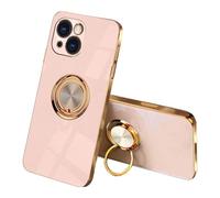 SEAHAI Case for OPPO A5M / OPPO A5 5G/4G, Ultra Thin TPU Bumper Shockproof Soft Cover Electroplating Phnom Penh Design Silicone Skin Slim Case with 360 Degree Ring Kickstand, Pink