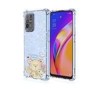 SEAHAI Case for OPPO A94 5G, Ultra Thin Soft Silicone Clear Back TPU Bumper Shockproof Cover Fashion Cute Graphic Colorful Skin Slim Case - Bear