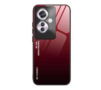SEAHAI Case for OPPO Reno 11F 5G (Reno11 F 5G), Ultra Thin Gradient Color Tempered Glass Hard Back & Soft Silicone TPU Bumper Hybrid Shockproof Cover, Elegant Red