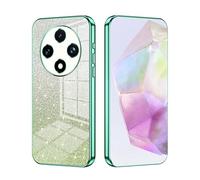 SEAHAI Case for OPPO Reno 12F 4G / OPPO Reno 12 FS 5G (Reno12 F 5G), Ultra Thin Transparent Gradient Color Shining Pattern Card Plating Design Shockproof TPU Bumper Soft Silicone Fashion Cover - Green