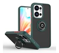 SEAHAI Case for OPPO Reno 13 FS (OPPO Reno 13F 5G/4G), Ultra Thin Hard Translucent PC Matte Back Soft TPU Silicone Dual Layer Hybrid Shockproof Cover, with Ring Holder Kickstand, Dark green