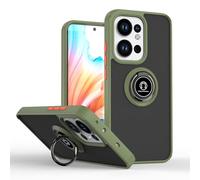 SEAHAI Case for OPPO Reno 13 FS (OPPO Reno 13F 5G/4G), Ultra Thin Hard Translucent PC Matte Back Soft TPU Silicone Dual Layer Hybrid Shockproof Cover, with Ring Holder Kickstand, Army green